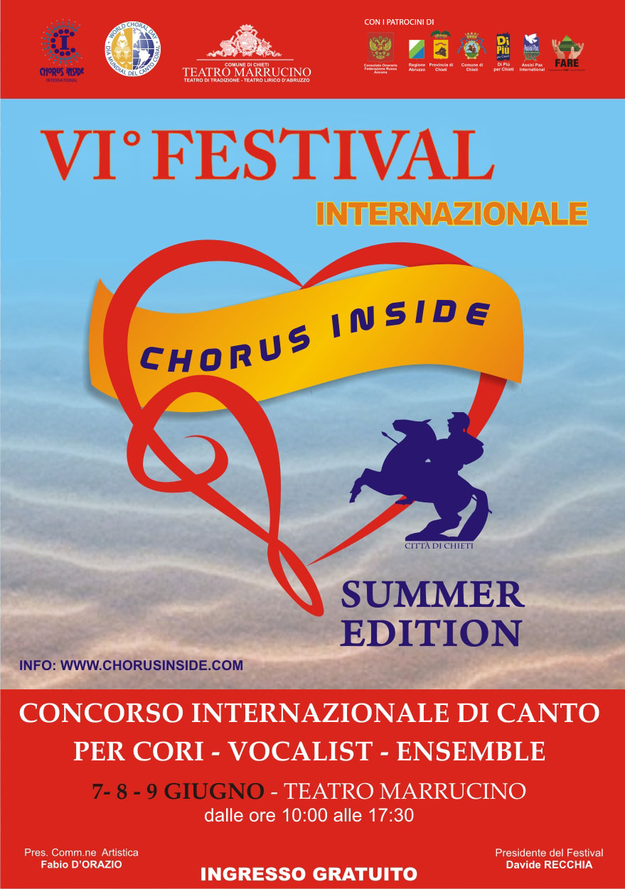ARMANDO GINESI CONFERMATO PRESIDENTE ONORARIO DEL VI FESTIVAL CHORUS INSIDE