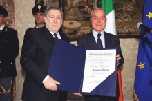 Un altro momento della cerimonia a Palazzo Chigi.