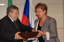 Natela Scenghelia, Presidente della Rappresentanza commerciale Russa in Italia, in visita nelle Marche